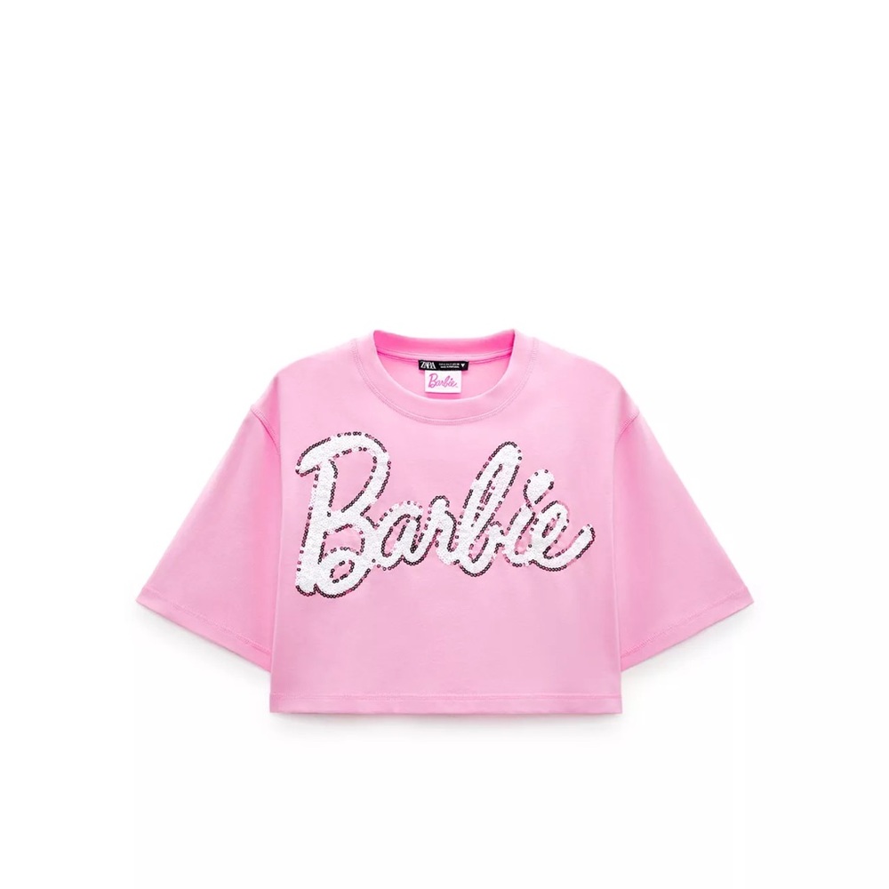 Limited edition Zara Barbie movie Pink Barbie Crop Top